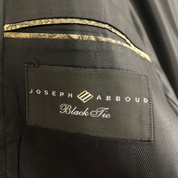 Joseph Abboud Men's Size 43L Black 100% Wool Two-Button Notch Tuxedo Jacket Coat - Picture 8 of 11